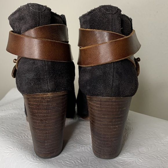 Rag & Bone Harrow Suede Stacked‎ Heel Booties - Picture 3 of 6